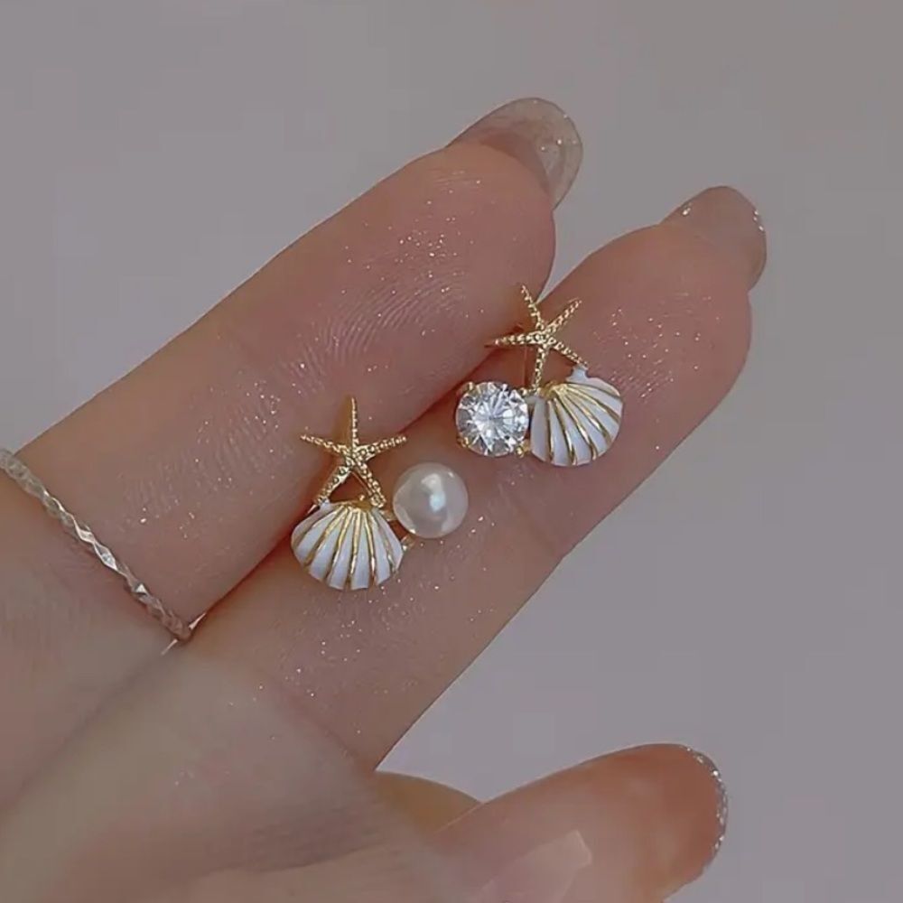 ✨🆕✨ Elegant Starfish ⭐️ Shell 🐚 Earrings✨ - Picture 6 of 11